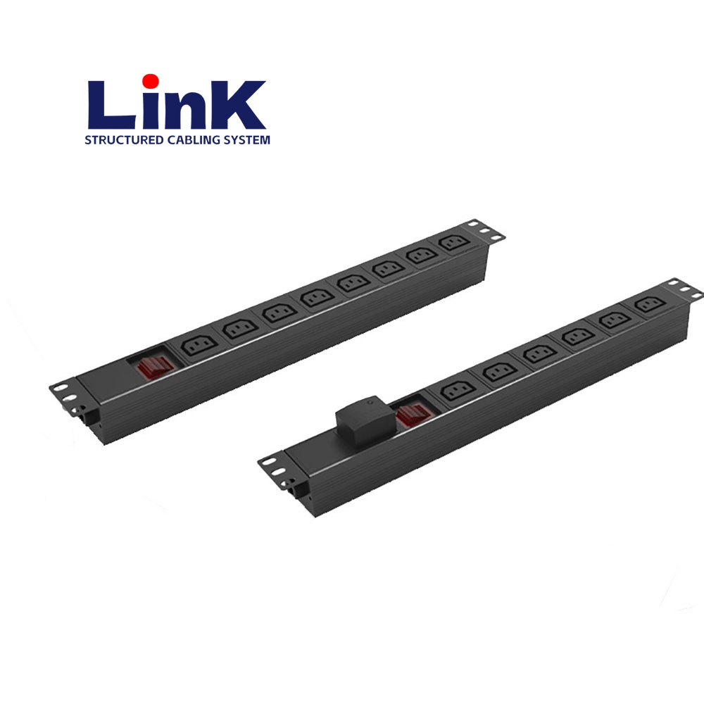 1u Server Rack Mount 8 Ways IEC C13 Intelligent Industrial PDU with 1p Circuit Breaker