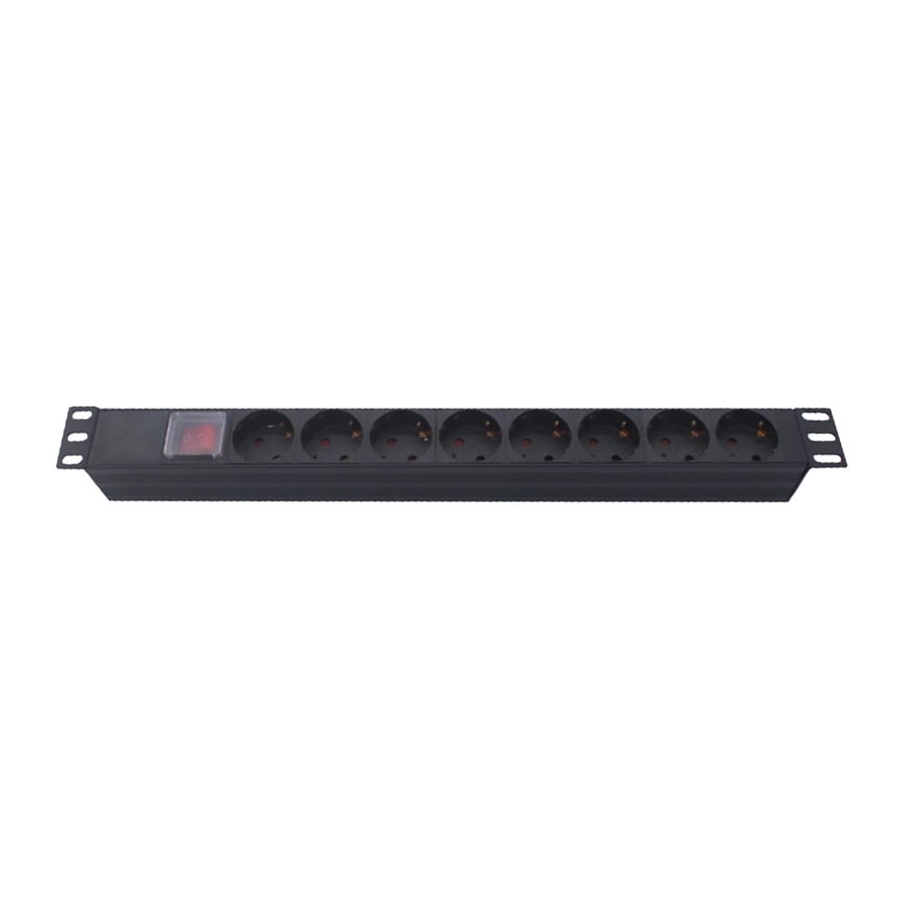 19" Rack Mount 6 Way European Standard Anti-Overload 6 Ports Euro PDU